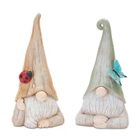 Gnome Statue with Wood Grain Design Set