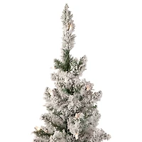 4ft. Pre-Lit Flocked Pine Slim Artificial Christmas Tree, Clear Lights