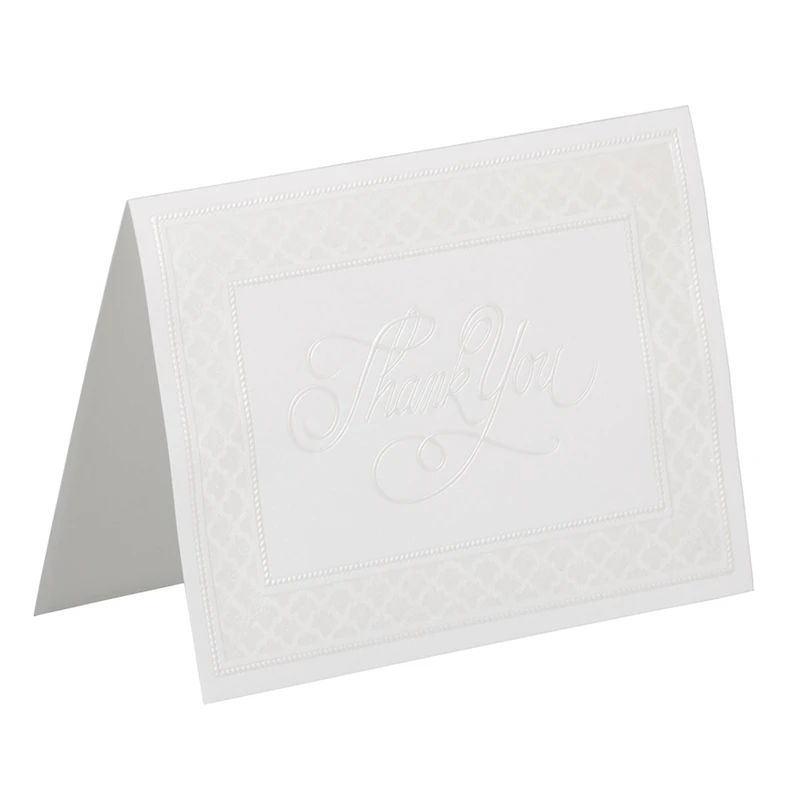 JAM Paper Pearl Border Thank You Cards & Kraft Envelopes, 25ct.