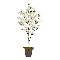 6ft. Cherry Blossom Tree in Decorative Metal Pail with Rope