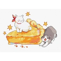 LetiStitch Eating Sleeping Stretching Counted Cross Stitch Kit