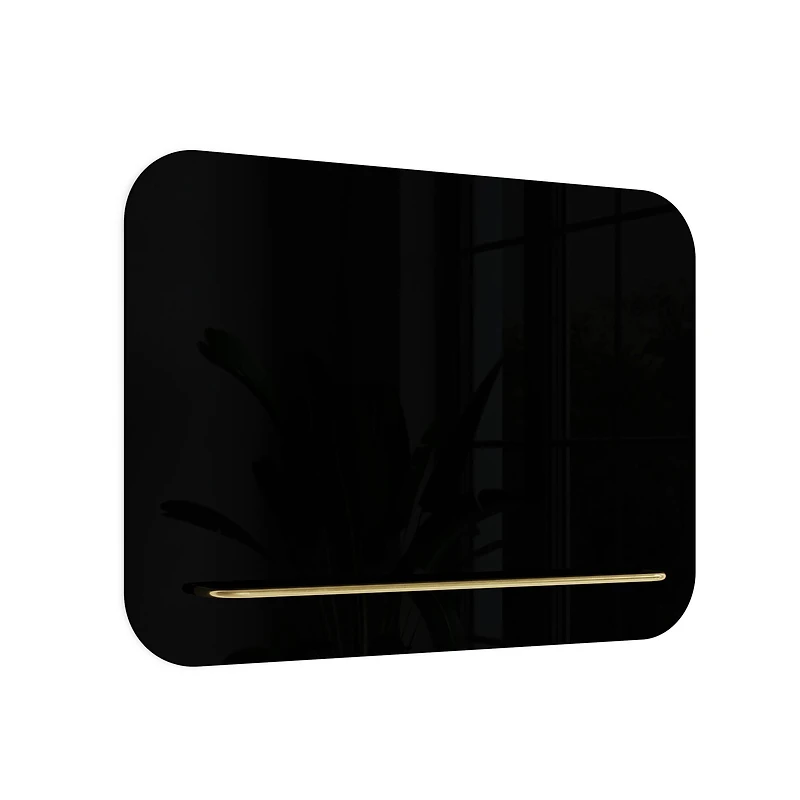 U Brands Framed Black Magnetic Glass Dry-Erase Board, 24" x 18"