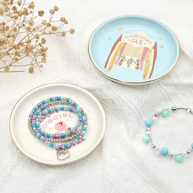 Assorted 4.25" Cowgirl Ceramic Trinket Dish by Fab Finds