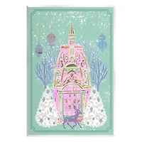 Stupell Industries Pastel Holiday Snowy Architecture Wall Plaque Art