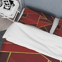 Designart 'Yellow Triangulars over Shades of Red' Modern & Contemporary Bedding Set