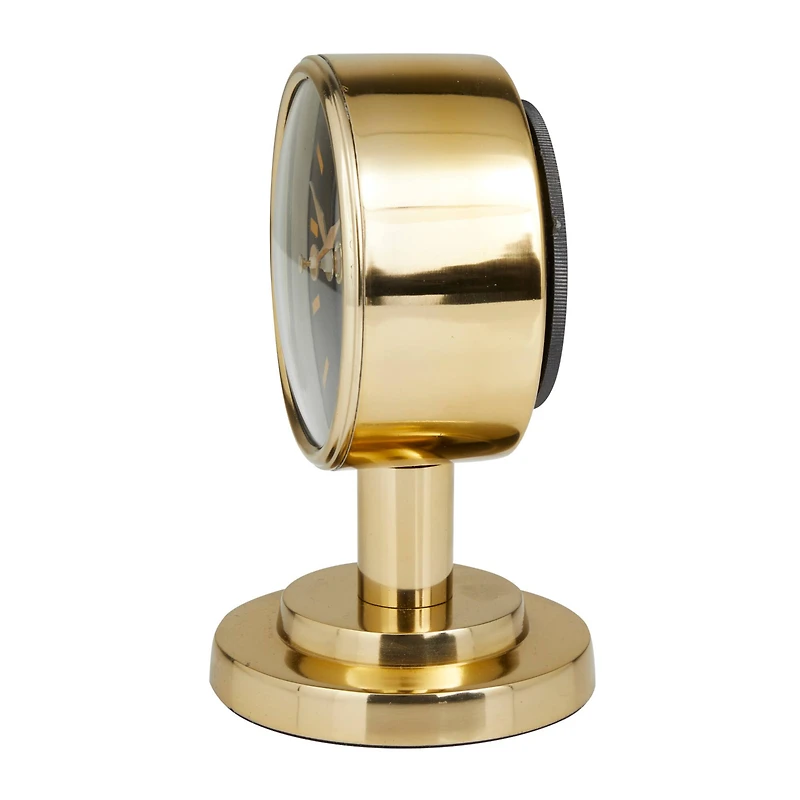 Gold Modern Abstract Clock, 4" x 4" x 7"