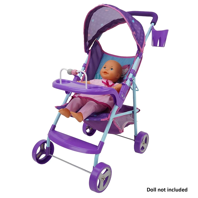 509 Crew Mermaid Doll Stroller with Canopy and Cup Holder