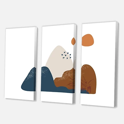 Designart - Abstract Flowers On Minimal Shapes VI