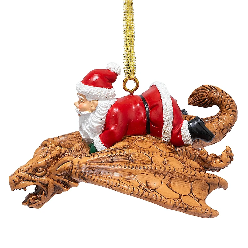 Design Toscano Santa & the Snowdragon 2020 Holiday Gothic Ornaments, 3ct.