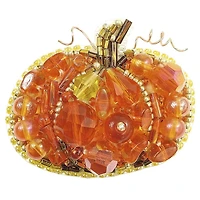 Crystal Art Beadwork Kit For Creating Broоch Pumpkin