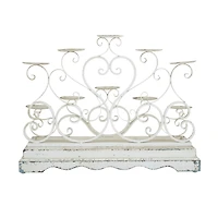 White Iron French Country Candelabra, 18" x 23" x 8"