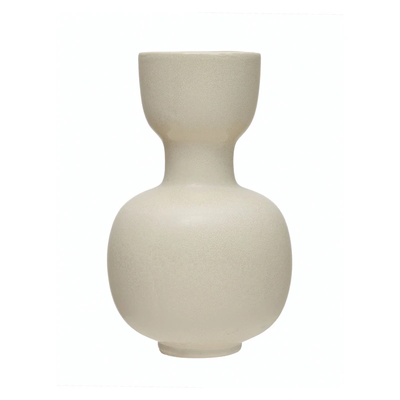 Hello Honey® 12" White Stoneware Vase