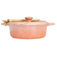 Hello Honey® Stoneware Brie Bakers with Bamboo Spreader