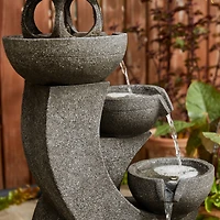 Glitzhome® 32" 4-Tier LED Pagoda Outdoor Fountain
