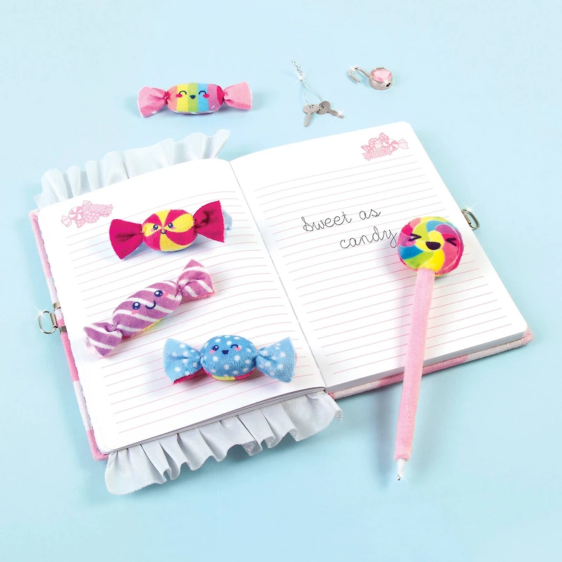 Make It Real™ 3C4G Candy Plush Pocket Locking Journal Set