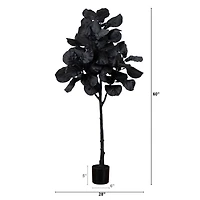 5ft. Artificial Halloween Black Fiddle Leaf Tree