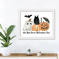 The Boo Crew Welcomes You White Framed Print Wall Art