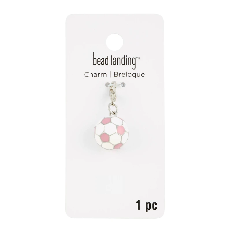 Pink Soccer Ball Charm by Bead Landing™
