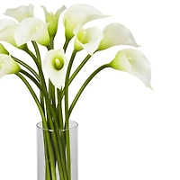 20" Mini Calla Lily Silk Flower Arrangement in Vase
