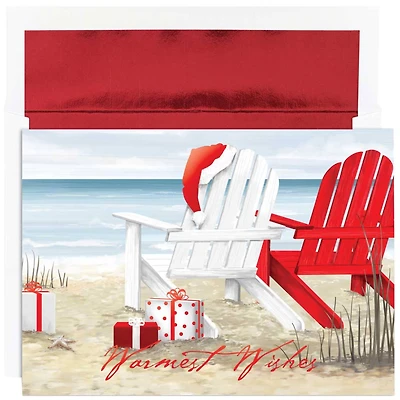 JAM Paper 5" x 7" Beach Chairs Cards & Envelopes Set, 18ct.
