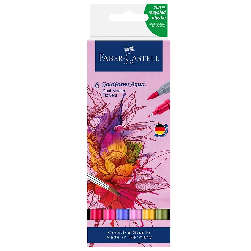 Goldfaber Flowers Dual Ended Aqua Markers, 6ct.