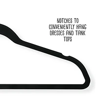Honey Can Do Black Slim-Profile Non-Slip Velvet Hangers