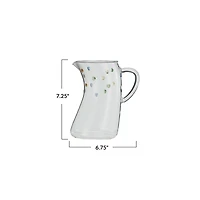 Hello Honey 42oz. Artisanal Borosilicate Glass Pitcher with Raised Dots
