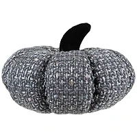 7.5" Gray Knitted Fall Harvest Tabletop Pumpkin