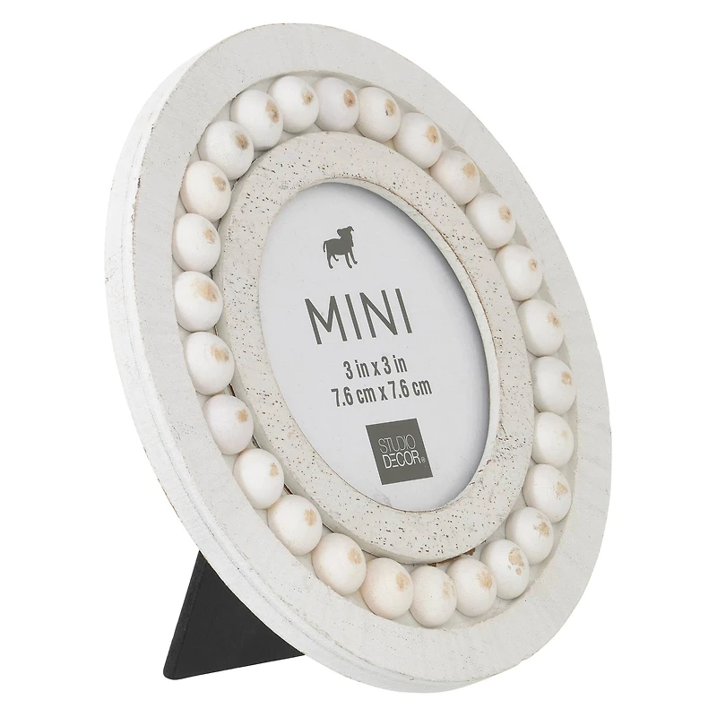 24 Pack: White Beaded Round 3" x 3" Mini Frame by Studio Décor®