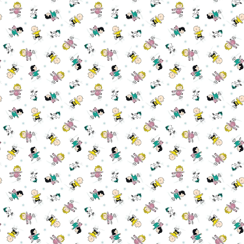 Peanuts® Gang Ice Skating Cotton Fabric