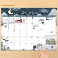 TF Publishing 2024 Folk Love Desk Pad Monthly Blotter Calendar