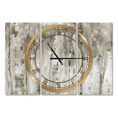 Designart The Modern Gray Forest III Multipanel Wall Clock