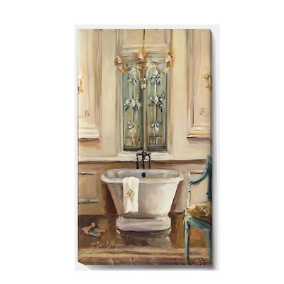 Designart - Vintage Paris Bathtub Painting