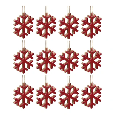12ct. 4" Red Snowflake Ornament