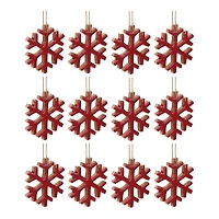 12ct. 4" Red Snowflake Ornament