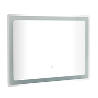 Clear Glass Modern LED Mirror, 32" x 1" x 24"