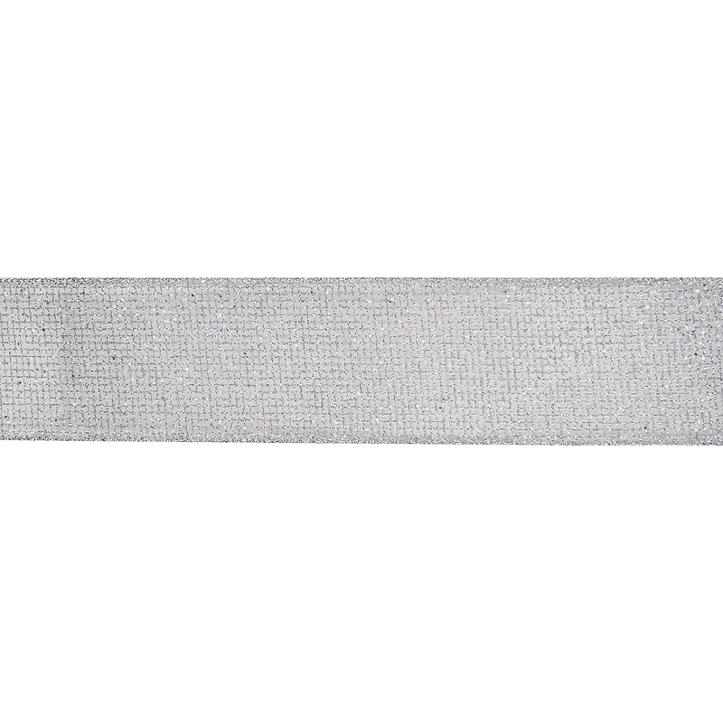 2.5" x 20ft. Silver Net Mesh Wired Ribbon by Celebrate It®