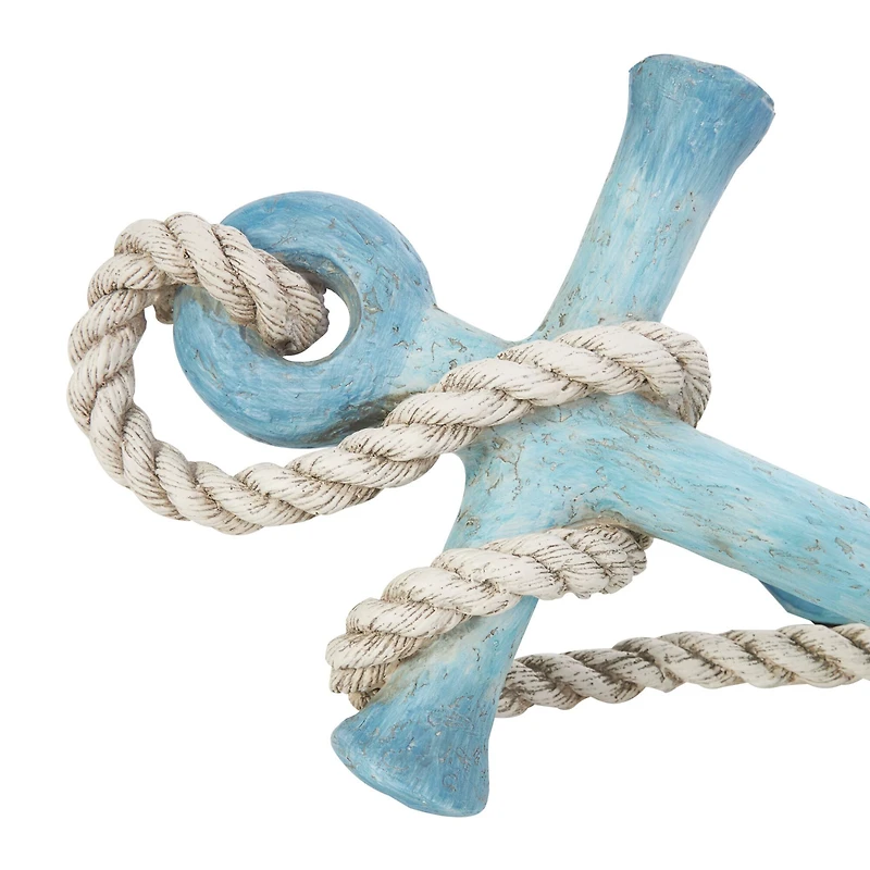 12" Anchor Distressed Sculpture with Rope