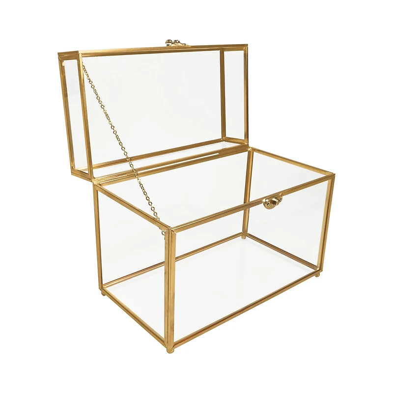 Gold Metal & Glass Card Box by Celebrate It™