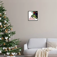 Stupell Industries Merry Christmas Snowflake Pattern Framed Giclee Art