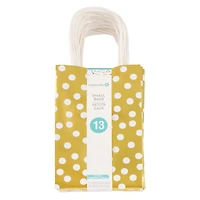 Small Gold & White Polka Dot Gift Bag Value Pack by Celebrate It™