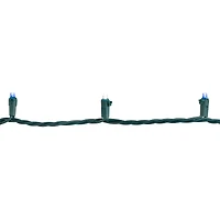 50ct Blue and White LED Wide Angle Mini Christmas Lights  16.25ft Green Wire