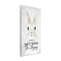 Stupell Industries Don't Worry Be Hoppy Easter Bunny Rabbit Pun Wall Plaque Art