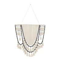 66" Traditional Macramé & Wood Wall Décor