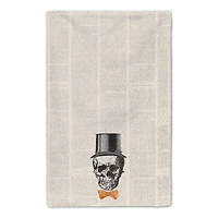 Skull Tophat Newspaper Bowtie Tea Towel Set