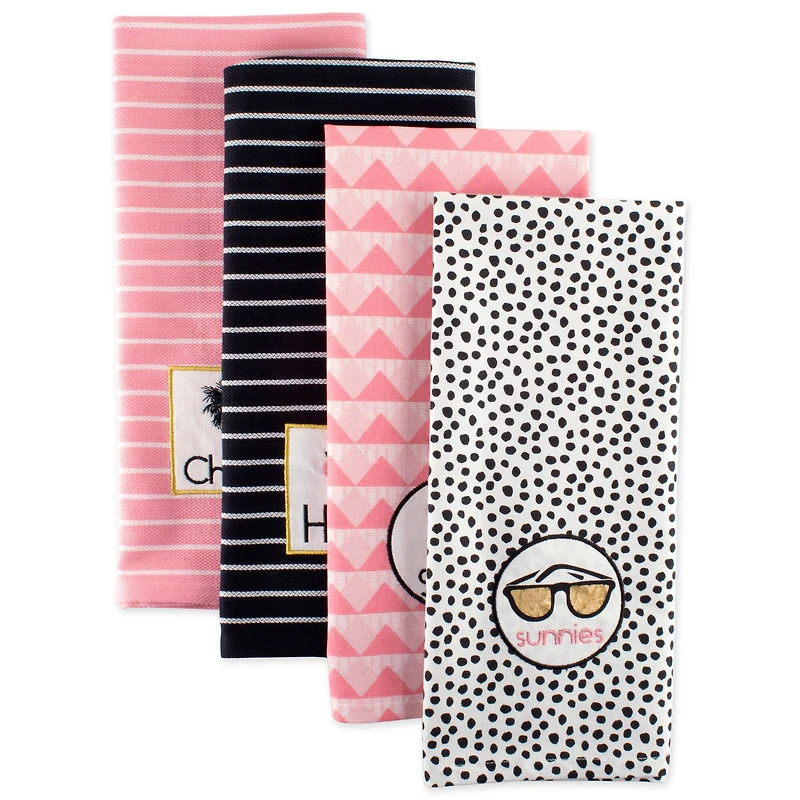 DII® Summer Cocktail Embellished Dishtowels, 4ct.