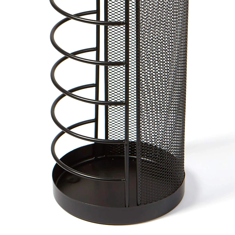 Mind Reader Black Round Wire Basket Umbrella Stand