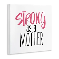 Stupell Industries Strong As A Mother Sentiment Minimal Pink Pop Wall Plaque Art