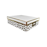 White & Gold Dots Decorative Document Box by Ashland