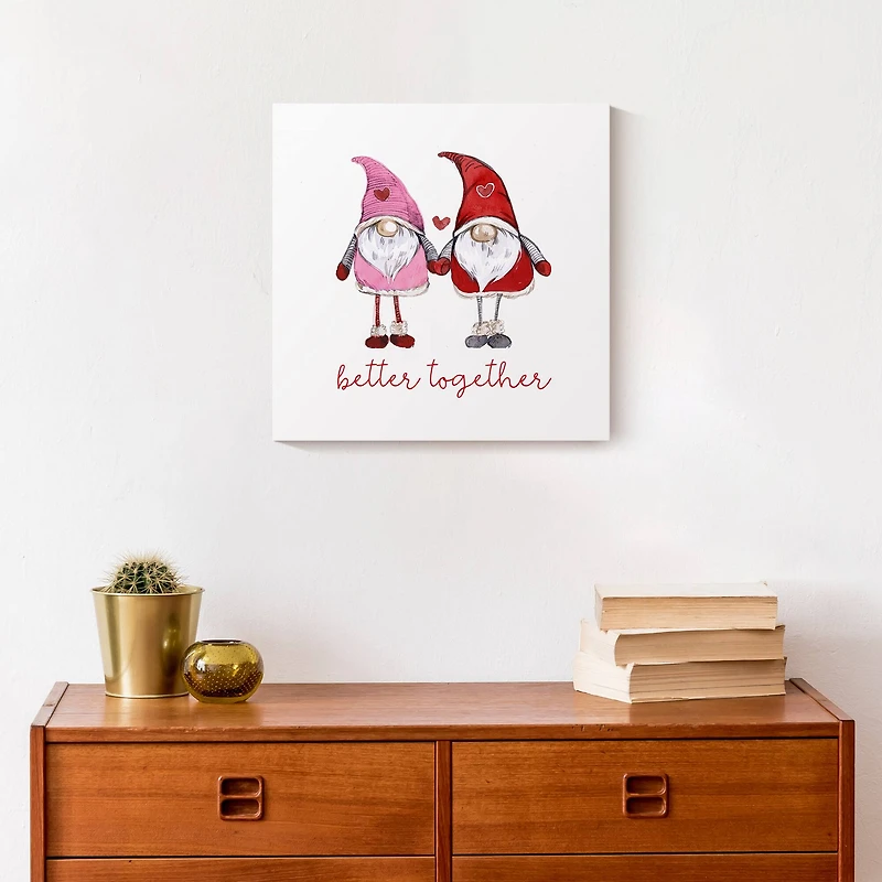 Love Gnomes Better Together 12" x 12" Canvas Wall Art